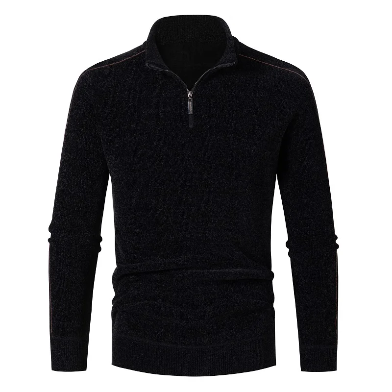 

Thick Winter Knitted Sweater Men Solid Color Half Zipper Casual Pullover Fashion Brand Slim Fit Sweaters Male Plus Size M-3XL