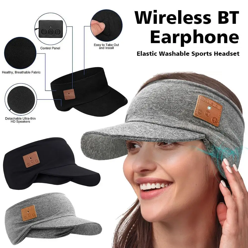 

Bluetooth Hat Sun Visor Bluetooth Headband Wireless Soft Headphones Outdoor Versatility Sports Wear for Running Workout Jogging