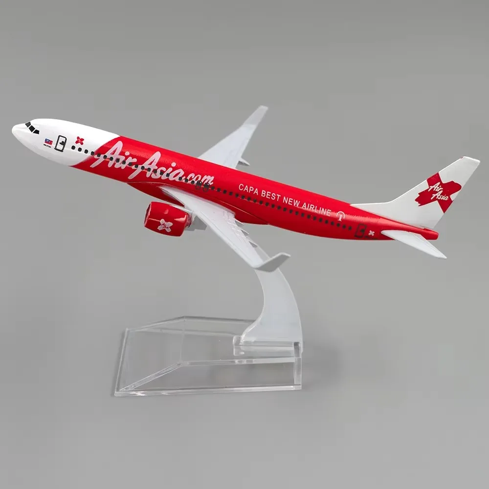 Масштаб 1/400 737 модель самолета из сплава 16 см B737 Air Asia Airlines с подставкой имитация