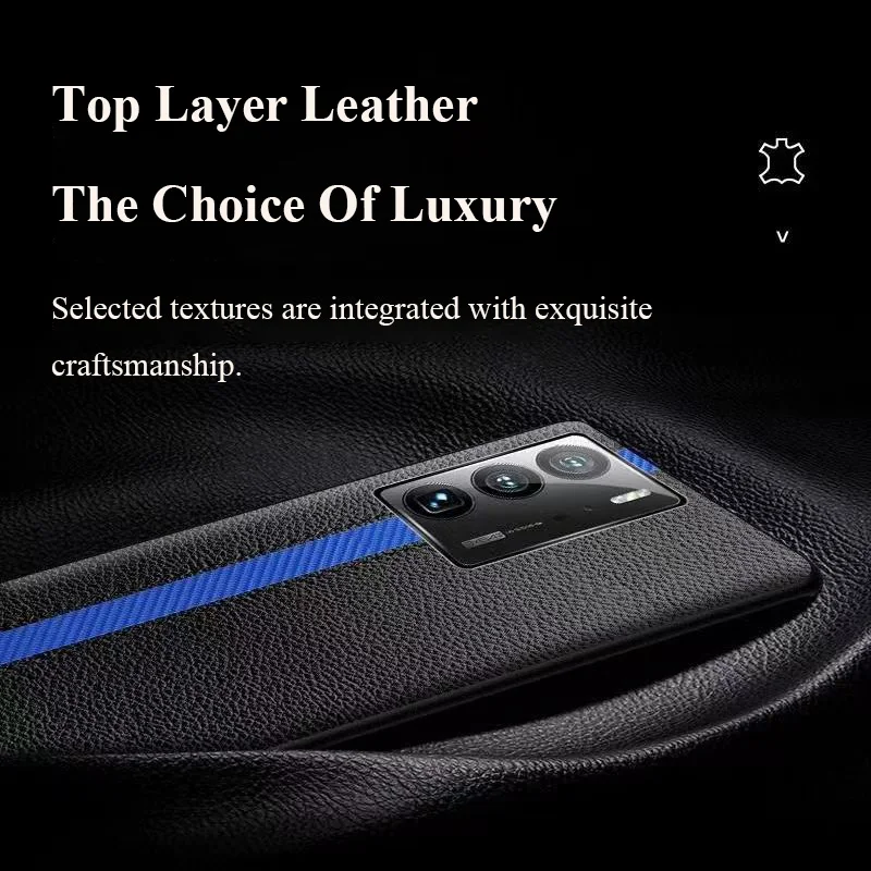 Elegant Luxury Splicing Lychee Pattern Phone Case All-inclusive Anti-drop Anti-scratch Leaher Cover Fit For ZTE Axon 40 Ultra