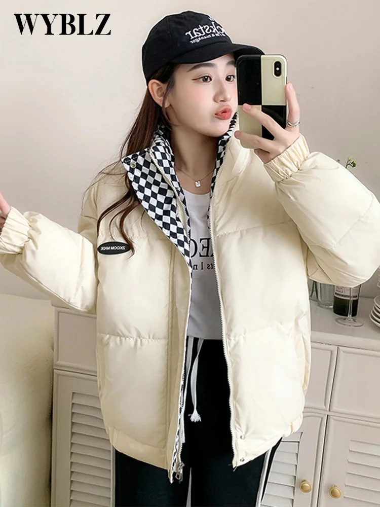 2022 Winter Jacket Women Parkas Cotton Padded Coat Loose BF Style Stand Collar Short Cotto Padded Jacket Thickened Bread Clothes