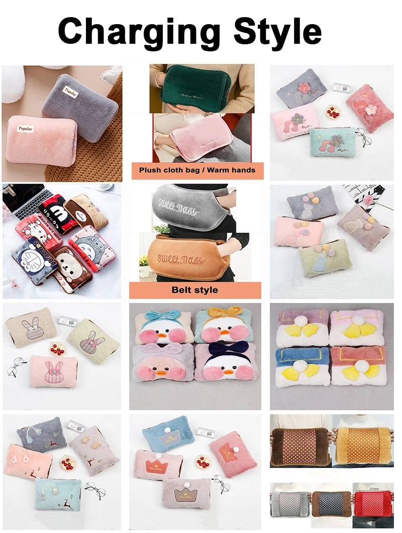 Winter Plush Hot Water Bag, Water Injection, Charging, Girls' Belly And Waist Thickening, Explosion-Proof Hand Warmer