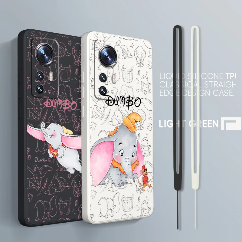 

Cool Disney Dumbo For Xiaomi Mi 13 12T 11i 11X 10S 10 Pro Lite Ultra 5G Liquid Rope Silicone Phone Case