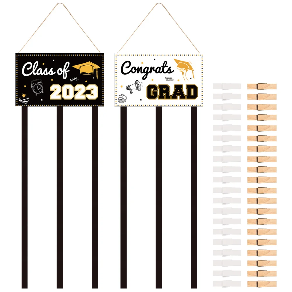 

1 Set of Graduation Theme Premium Practical Photo Display Board Photo Organizer Pendant DIY Wall Photo Decor for Party