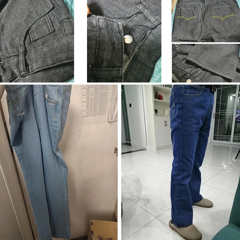 Mens Bell-Bottoms Jeans 60s 70s Flares Denim Pants Vintage Retro Wide Leg Trousers Slim Fit Cowboy Trousers