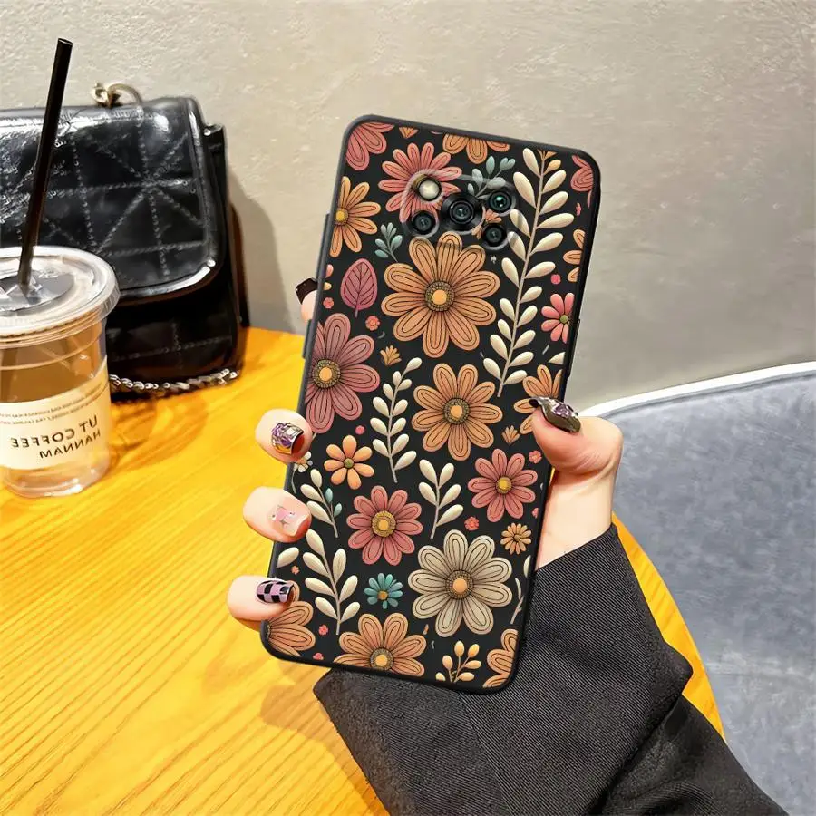 Фото Экзотический чехол с цветочным принтом для Xiaomi Poco X8 F8 M3 M4 M7 Pro C75 C71 M5 C61 F3 C50 F1 X3 X4 X5 X7 Pro Funda Phone Cover №2