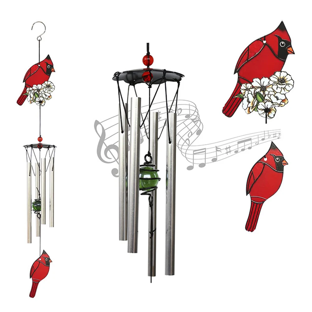 

Metal tube bird wind chime hanging decoration Home outdoor garden bird bell balcony pendant gift