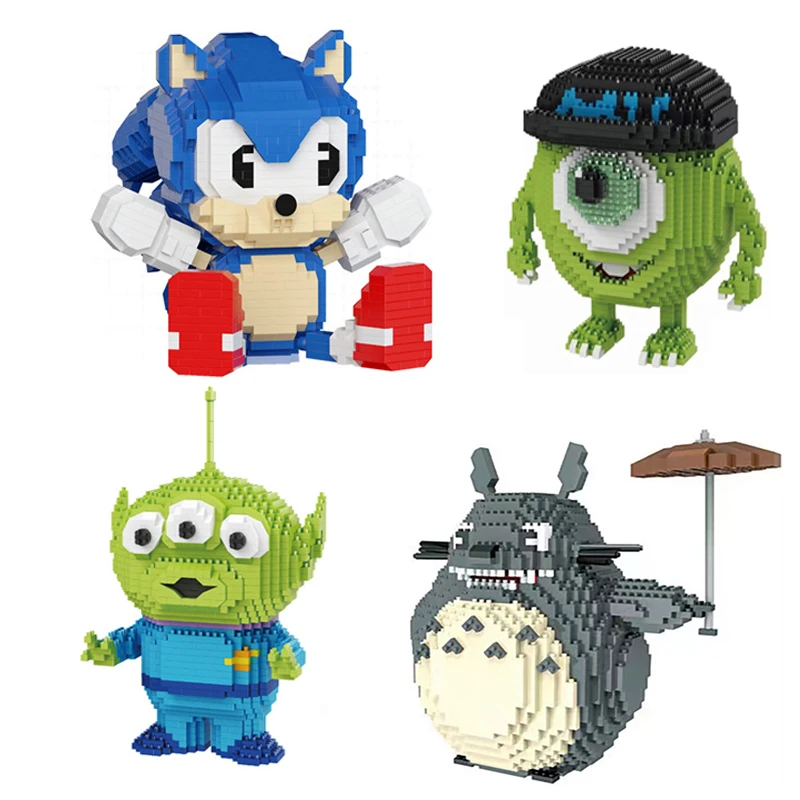 

DIY Mini Building Blocks Cartoon Animation Character Monster Movable Doll Model Decoration Assembled Brick Children's Toy Gift