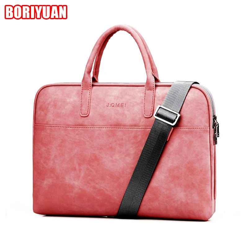 

14/15/15.6/17.3 Inch Women Bags Fashion PU Leather Bag Laptop Bag Shoulder Bags for Macbook Air 13 Portable Waterproof Notebook