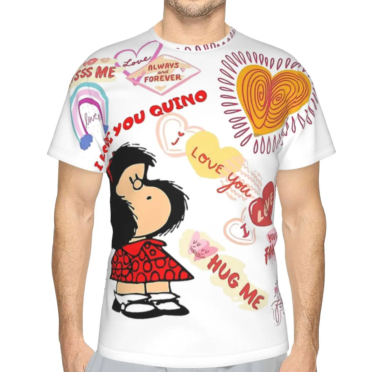 

Mafalda Miguelito Comic Polyester TShirts Quino Tribute Personalize Homme Thin T Shirt Funny Tops
