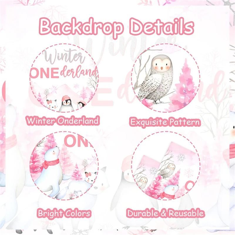 Фотофон с полярными животными пингвин кошка птица зима одна кожа для девочек