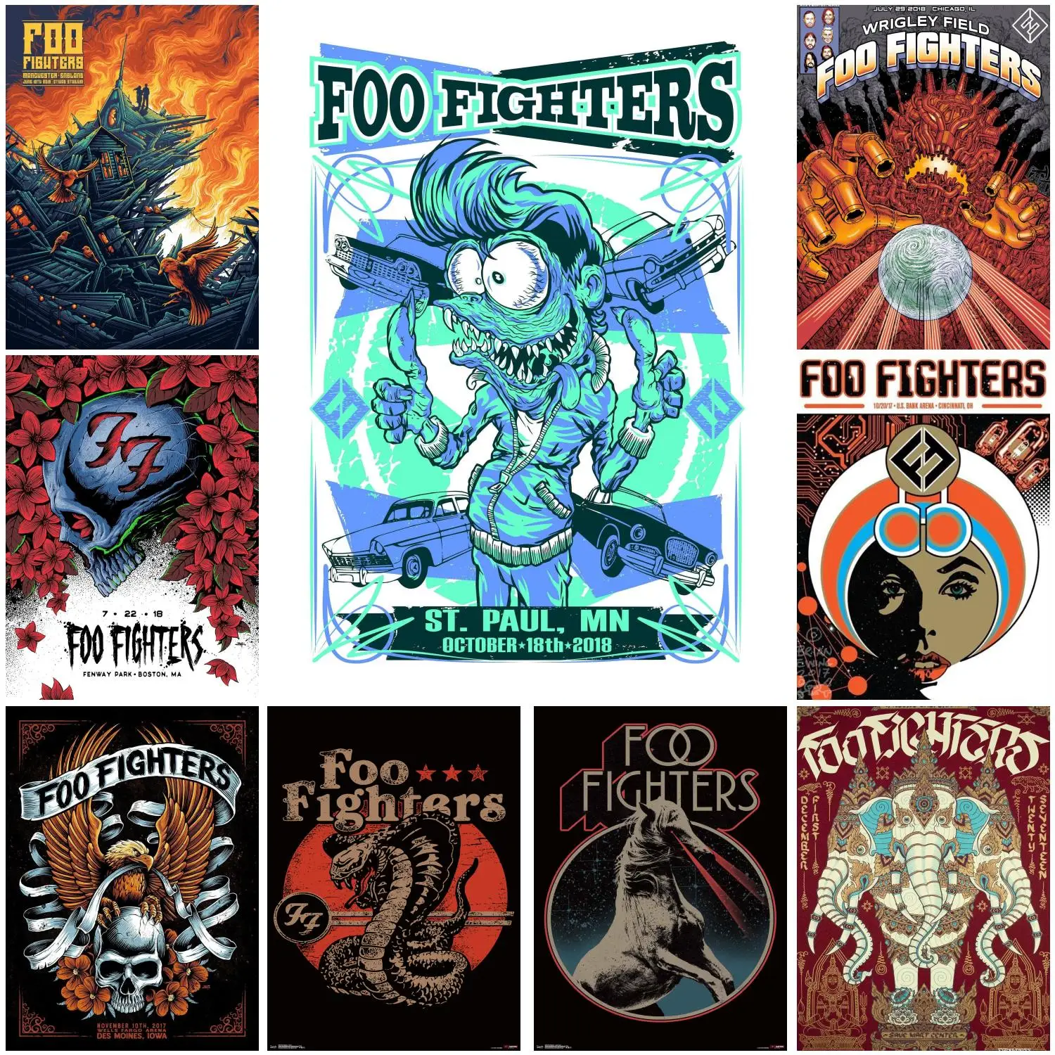 

Foo Fighters Poster Decorative Painting Canvas Poster Gift Wall Art Living Room Posters Bedroom Painting