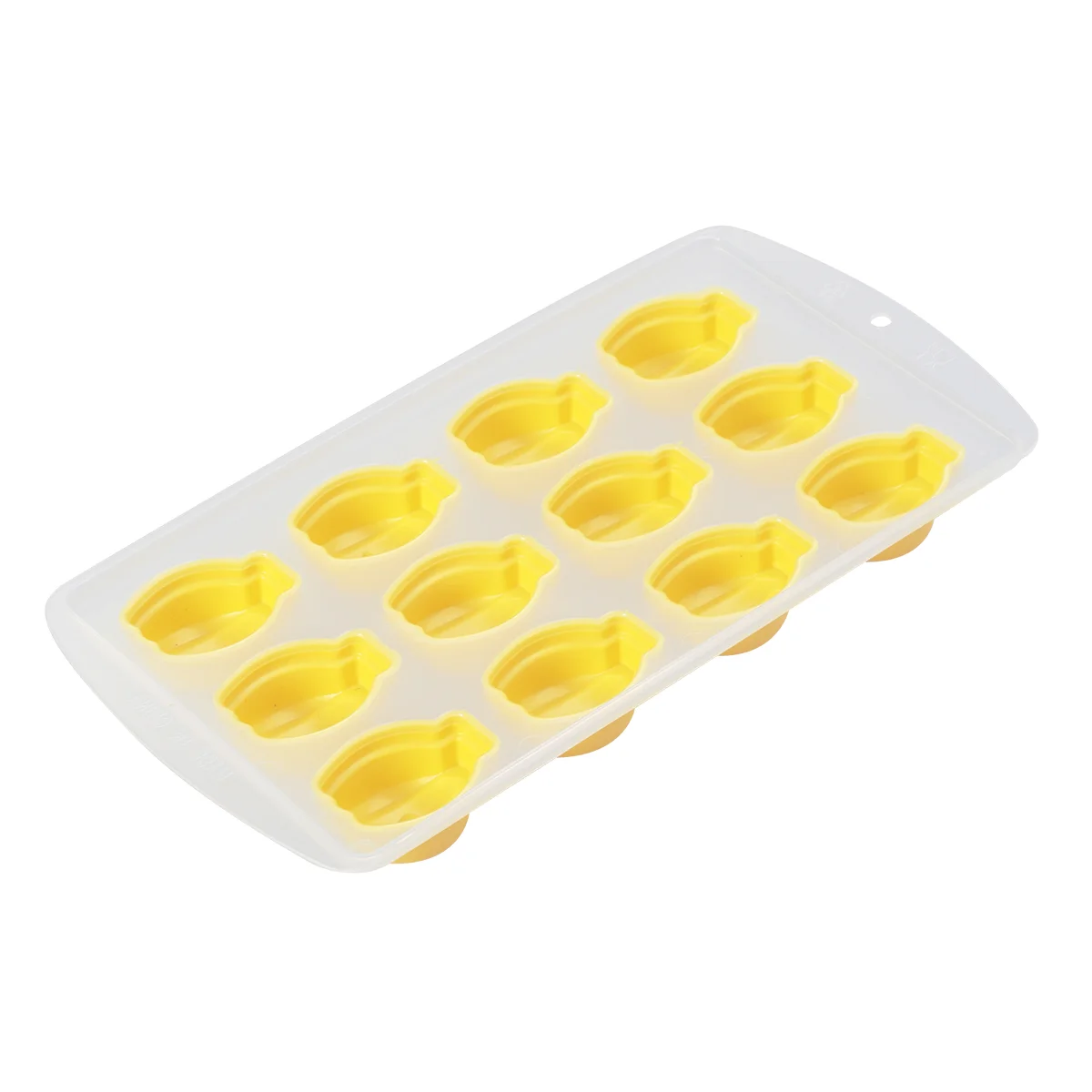 

4 Pcs Safe Silicone 12 Lattices Banana Shaped Ice Molds Ice Cube Trays Fruits Shaped Ice Making Tool (Yellow)