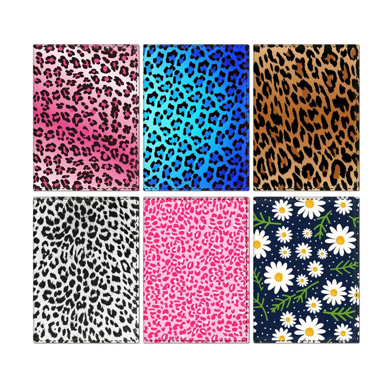 Обложка для паспорта с леопардовым принтом Женская цветком путешествий бумажник