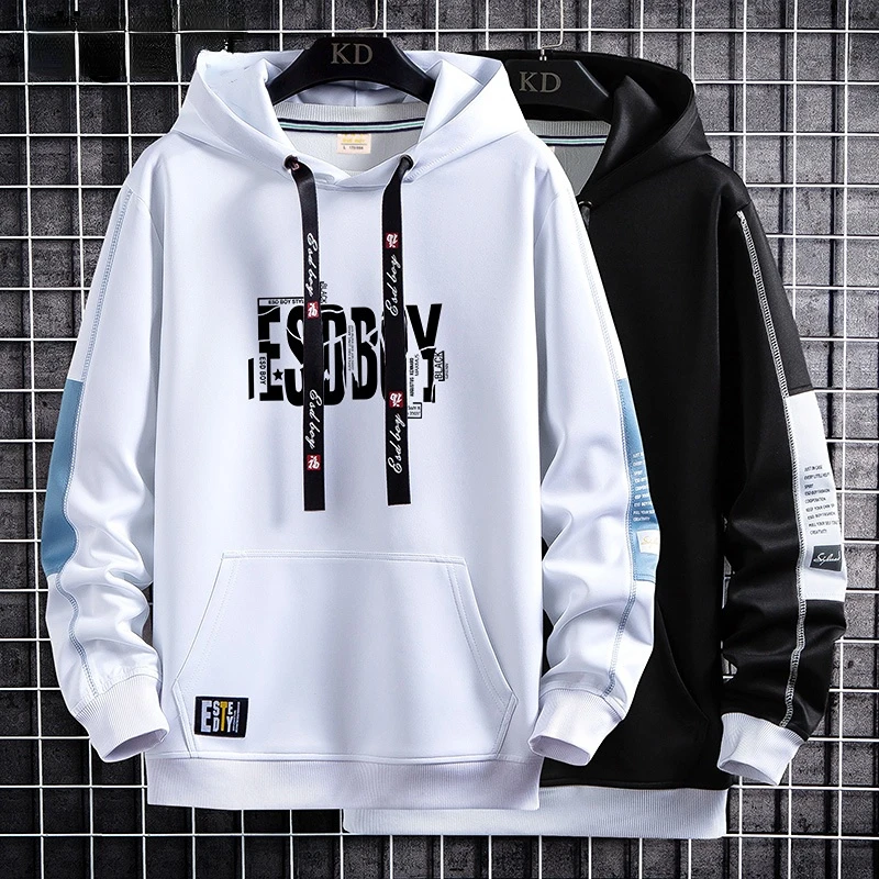 

Quality Letter Print Mens Hoodies 2021 Japanese Style Hip Hop Casual Sweatshirts Streetwear Male Hoodies Harajuku Pullover Tops