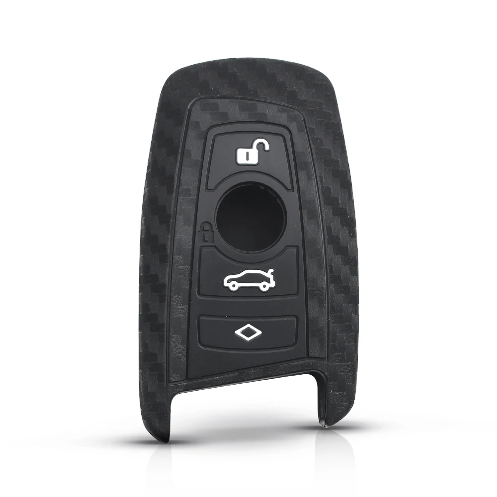 

KEYYOU для BMW, Возраст 1, 2, 3, 4, 5, 6, 7, M Series X3 X4 F20 F22 F30 F31 F36 F10 F11 F07 F12 F01 углеродного волокна силиконовый чехол для ключей от машины брелок Обложка