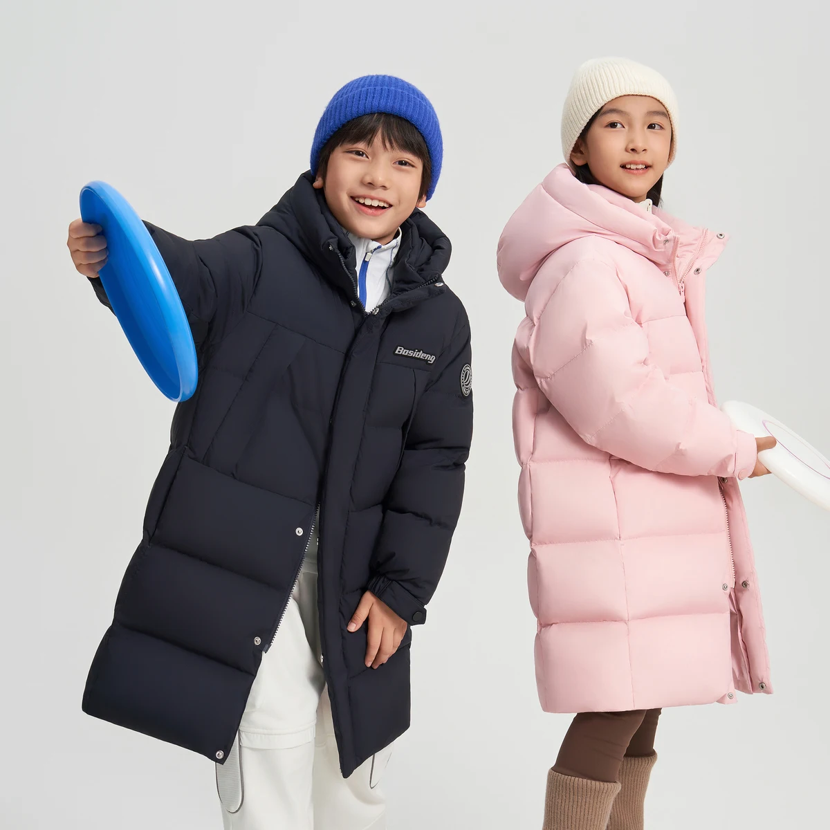 Детский пуховик BOSIDENG Длинные теплые пуховики для мальчиков и девочек T40142560