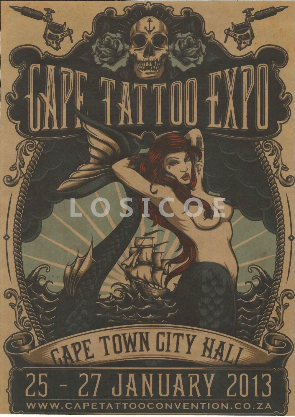 

Постеры с рисунком «CAPF TATTOO EXPO» в стиле ретро, картины из крафт-бумаги для интерьера, наклейки на стену, домашний декор