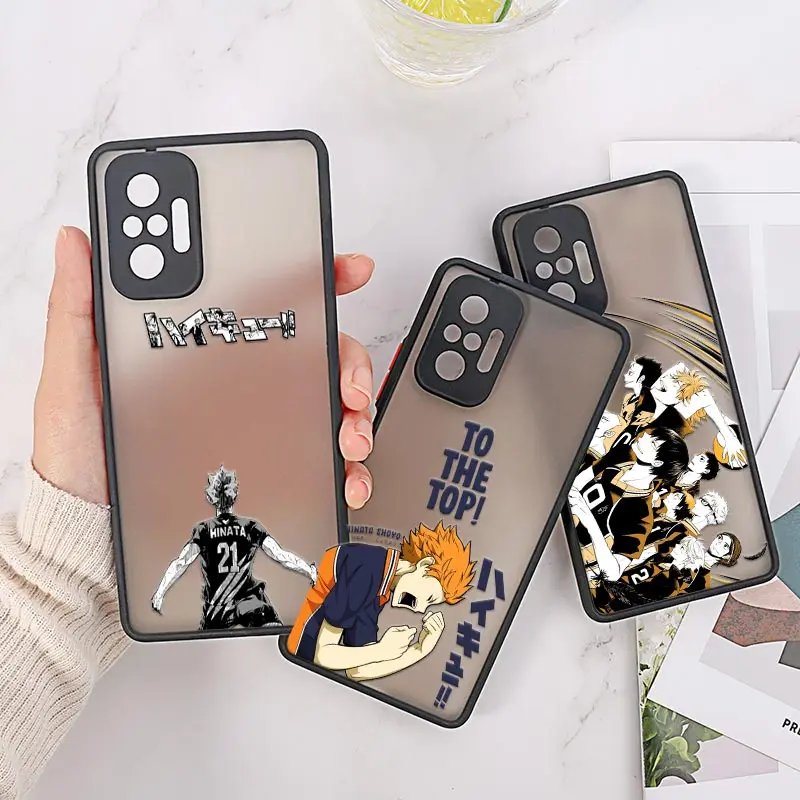 

Haikyuu Anime High school Volleyball Case For Xiaomi Redmi Note 10 Pro Funda Redmi Note 8 9 10 11 POCO M3 M4 Pro 5 6 Matte Cover