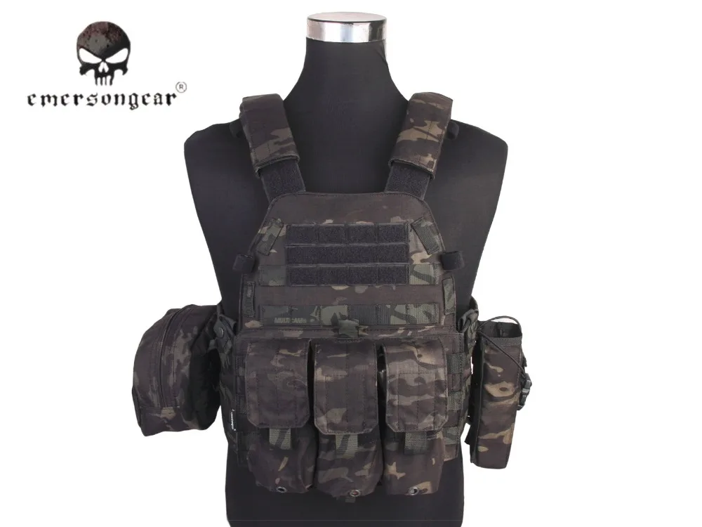 Emersongear-тактический жилет 3 мешочек страйкбол милитари боевой мультикам черный