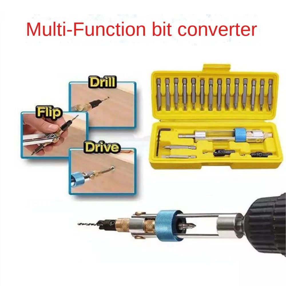 

Set of high-speed steel drill bits Bits converter Dual-use screwdriver