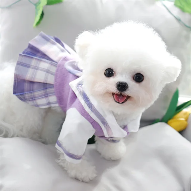 Dog Clothes Cute Puppy Dress Autumn Winter Sweet JK Skirt Cat Dog Harness Knitted Sweater Warm Coat Chihuahua Yorkshire Poodle 6