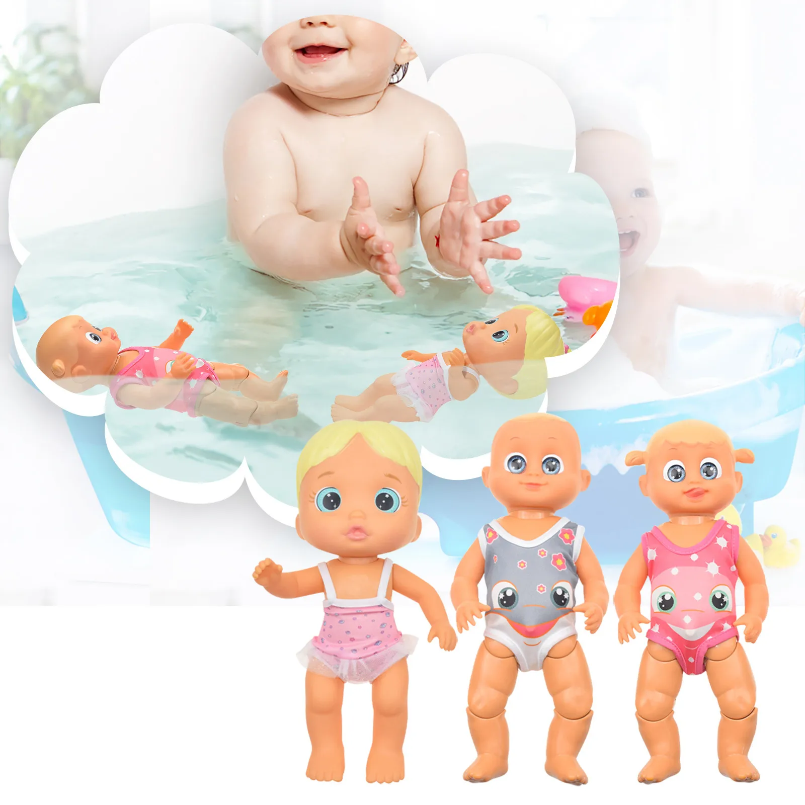 

Water Fun Swimming Pool For Waterproof Electric Doll Best Gift Toy For Children Baby Bath Shower Head