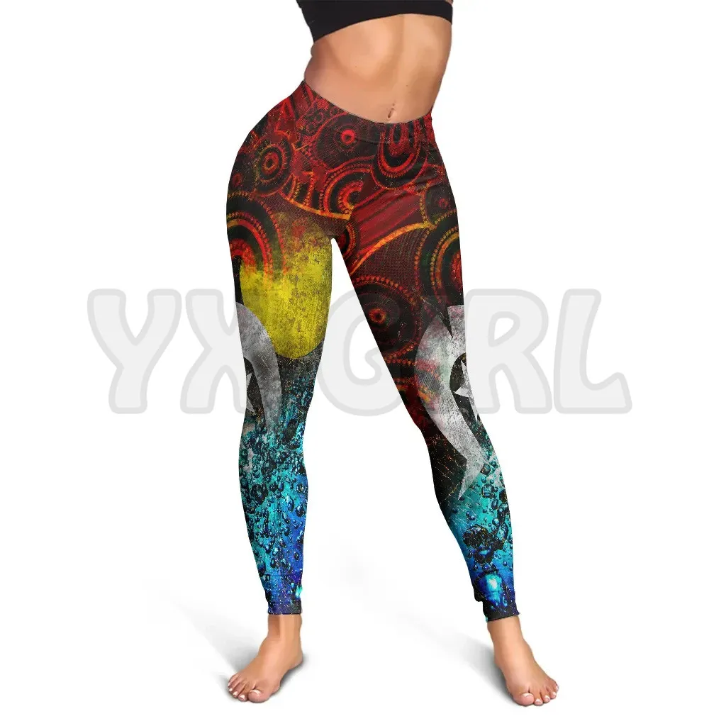 YX GIRL Women's For Girl  Week Health Country  3D Printed Leggings Sexy Elastic Female Skinny Leggings Gothic Yoga Leggings