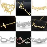 custom letter necklace personalized fashion stainless steel customized name pendants jewelry for women girls gifts