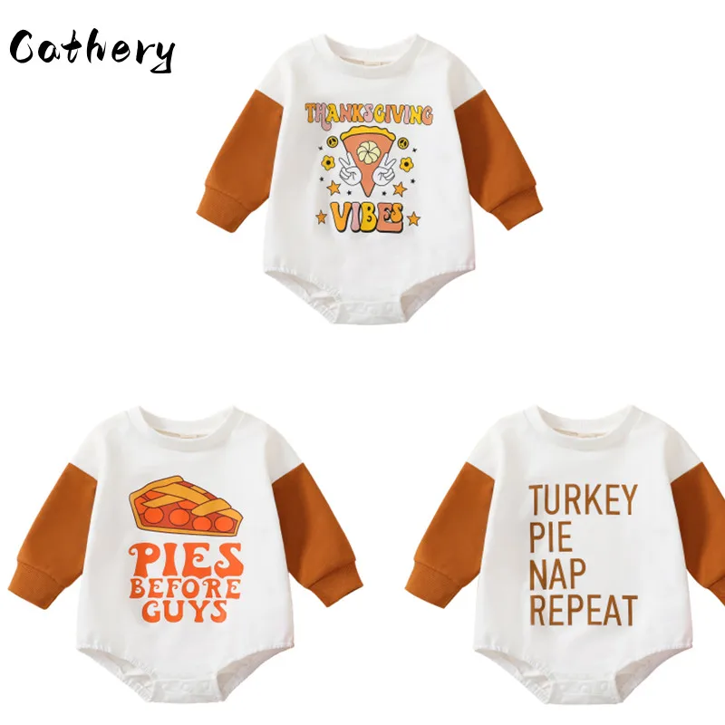 

Комбинезон с круглым вырезом и длинным рукавом, с буквенным принтом