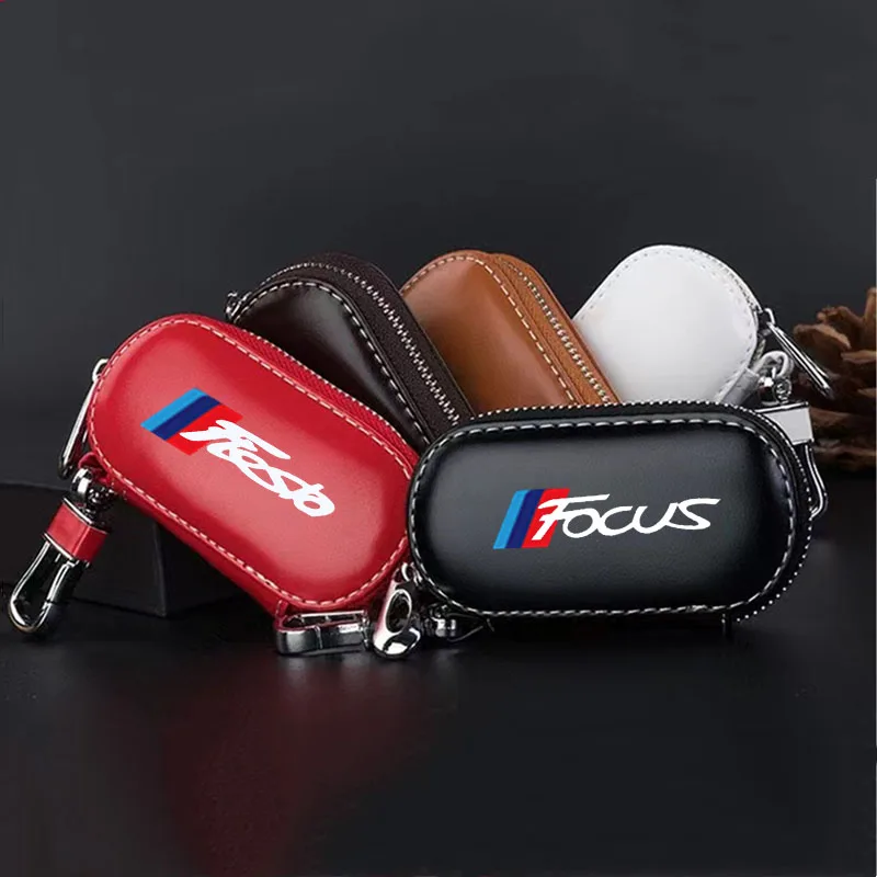

Leather Car Remote Key Case Cover Protective Shell for Focus MK6 MK5 Fiesta MK4 MK3 F150 KUGA Car Accessories