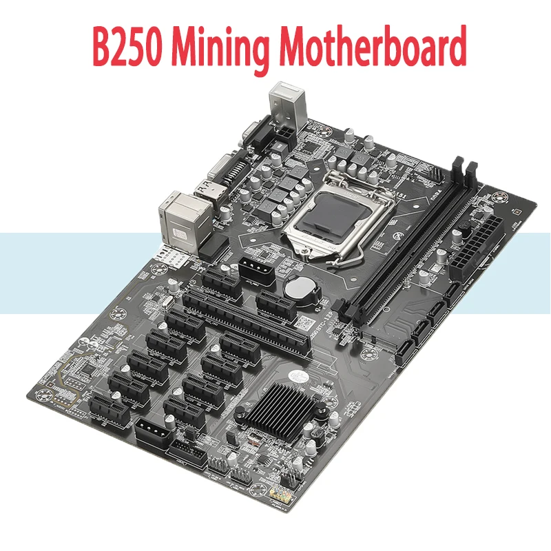 B250 BTC Mining Motherboard B250C Motherboard Set 12 PCI-E X16 PCIE To USB3.0 Video Card Slot LGA1151 Support DDR4 RAM enlarge