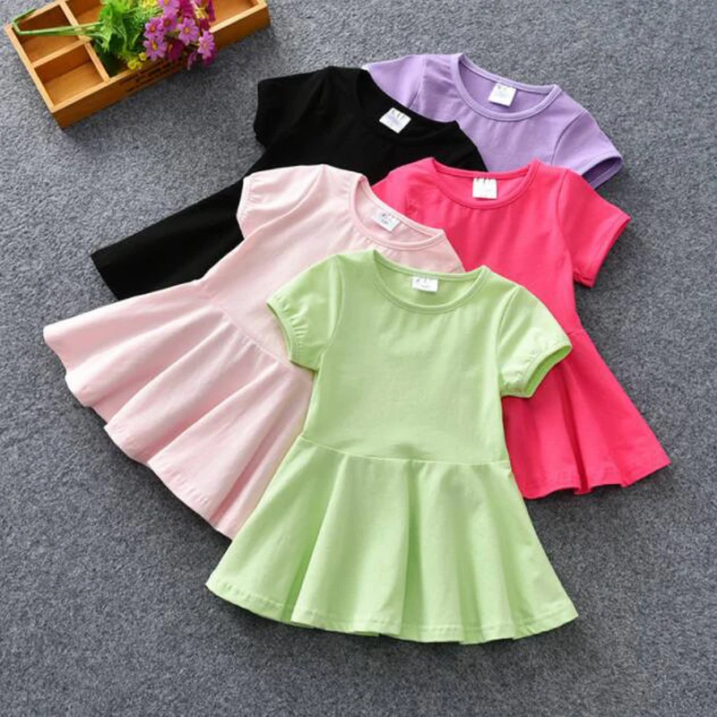 2023 New Children's Clothing Summer Children's Girl Dress Baby Short-sleeved Cotton Baby Dress Kids Clothing