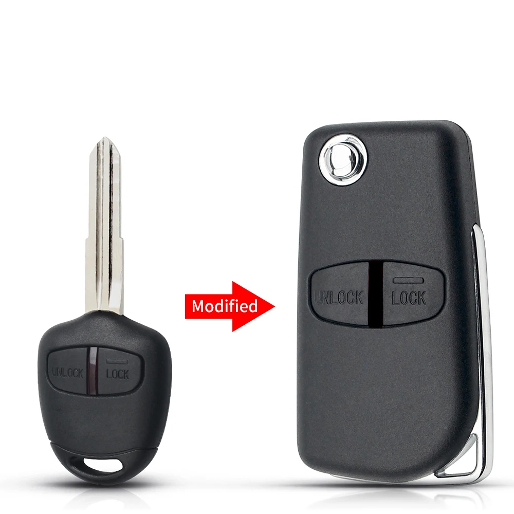 

KEYYOU 1 Шт. 2-кнопочный Модифицированный Складной Чехол Для Ключей Для Mitsubishi Pajero Sport Outlander Grandis ASX