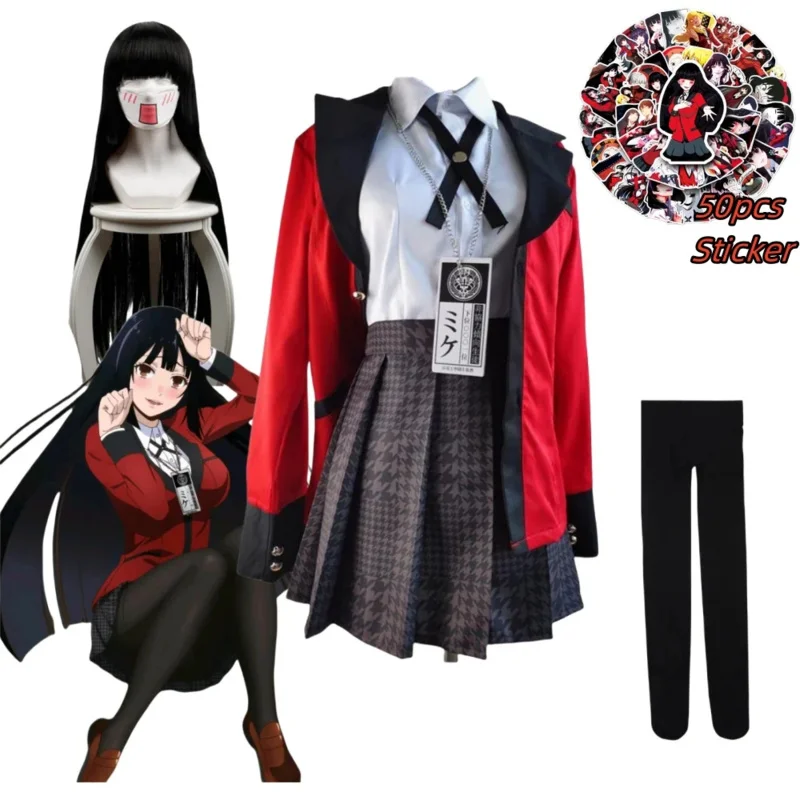 Kakegurui Jabami Yumeko карнавальный костюм на Хэллоуин Sayaka Compulsive Gambler аниме школьная
