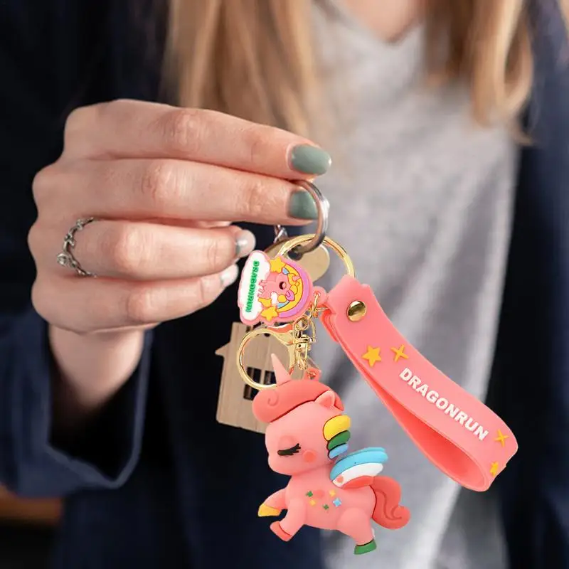 брелок для ключей с изображением лошади радужным животным ремешок на запястье