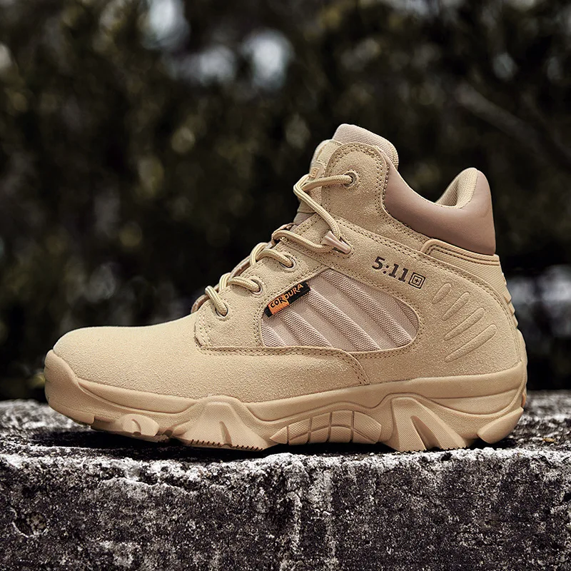 Cycling City Camping Hiking Shoes Outdoor Hiking Adventure Desert Boots Land Training High Top Men's Boots Men's Combat Boots