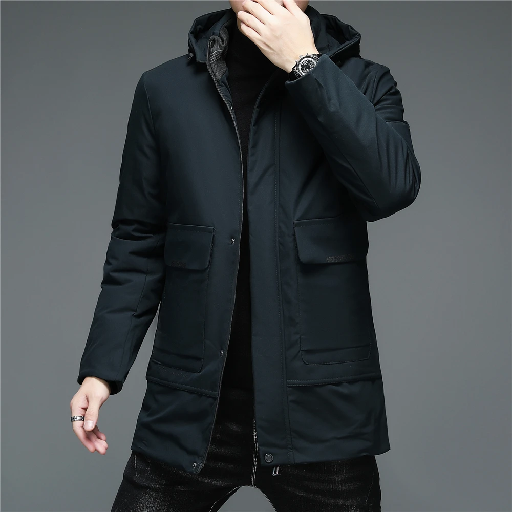 COODRONY Brand Thick Warm Parka Men Clothing Winter New Arrival Hooded Jacket Pig Pocket Coat Long Overcoat Casual Outwear Z8152