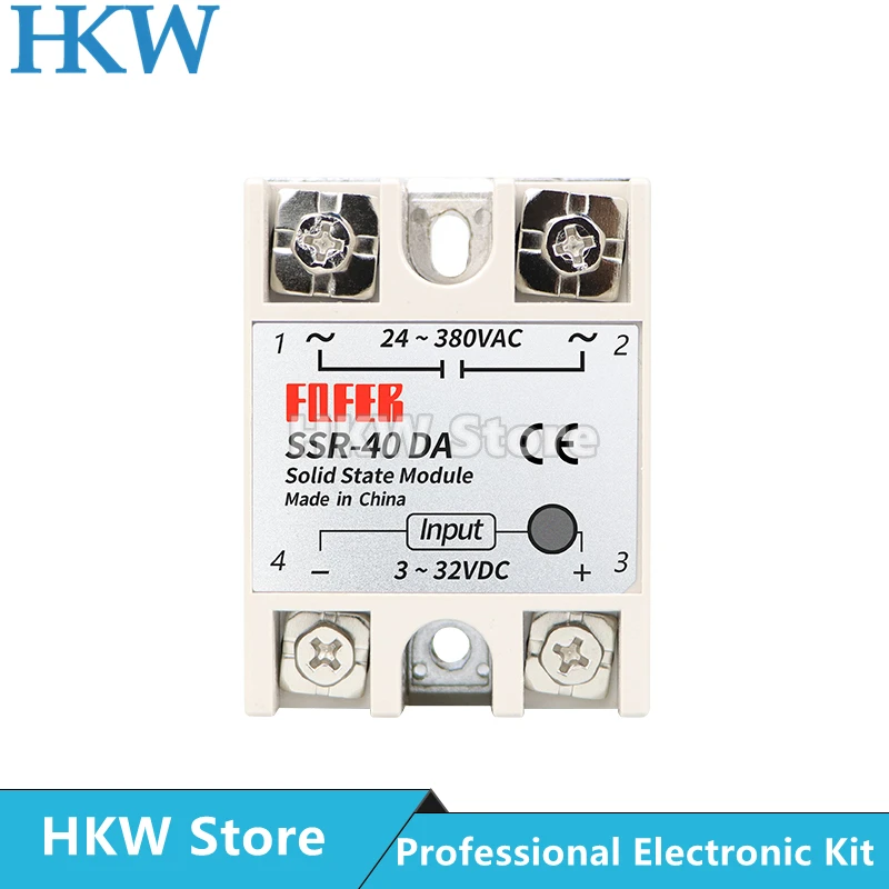 1 шт. SSR-10DA SSR-25DA SSR-40DA 10A 25A 40A твердотельный релейный модуль 3-32 В вход DC 24-380 AC выход