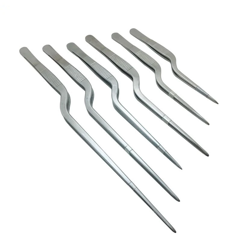

2019 Multiple types Professional Chef Plating Tweezer Presentation Stainless Steel Tongs Kitchen accessories BBQ Grill Food Clip