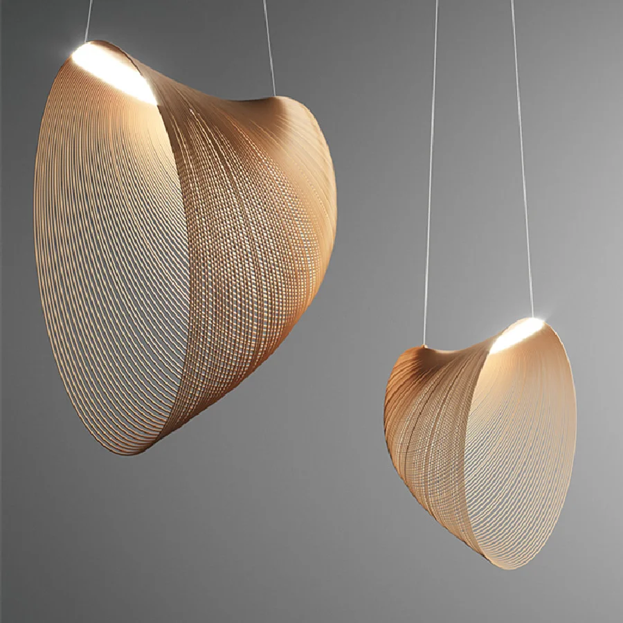 

Nordic Minimalist Wood Art Shade Led Lamp Pendant Lights Lustre Dinning Room Cafe Bar Home Decor Bedroom Hanging Light Fixture