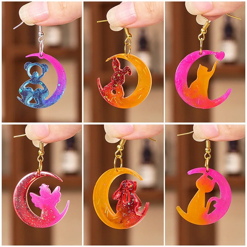 Рождественская луна серии серьги силиконовая форма DIY ювелирные изделия с