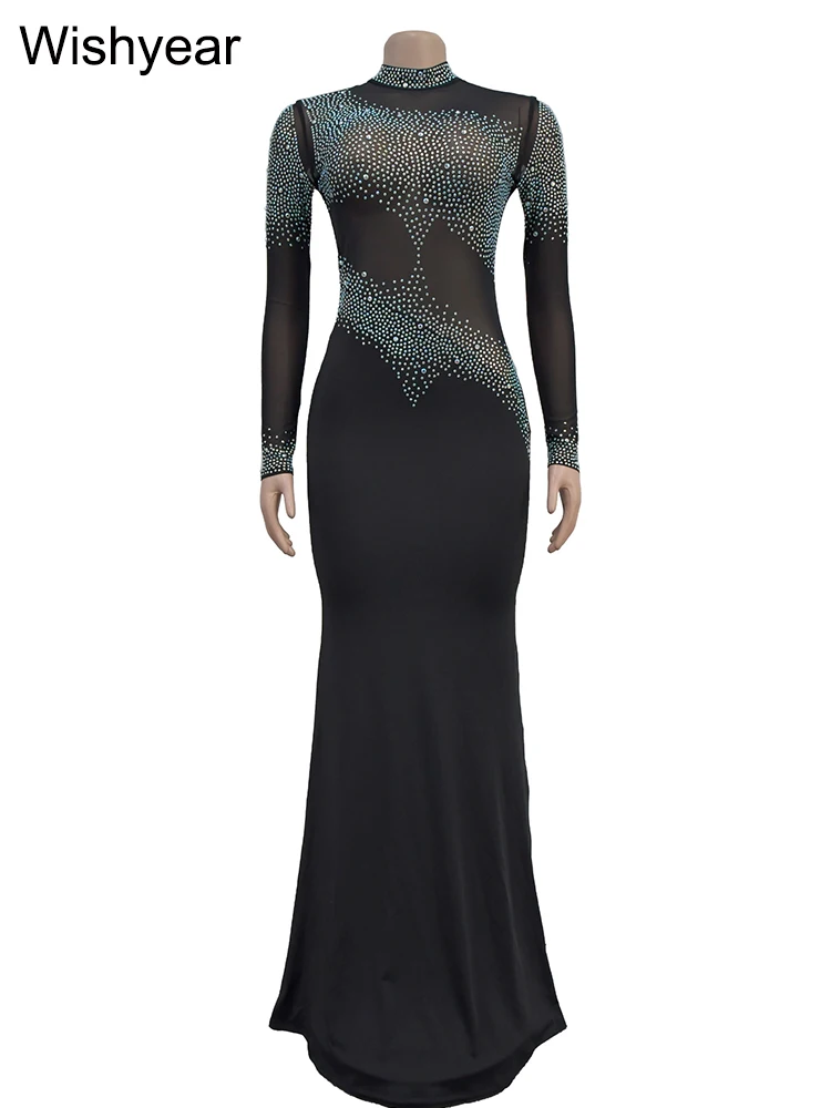 Женское платье с длинным рукавом и юбкой-годе