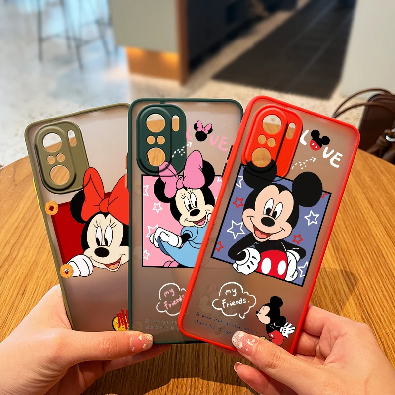 

Disney Mickey Minnie Mouse For Xiaomi Redmi K40 K30 K20 10X 10 9C 9T 9A 9 8A 8 7A 7 6A 6 Pro 5G Frosted Translucent Phone Case