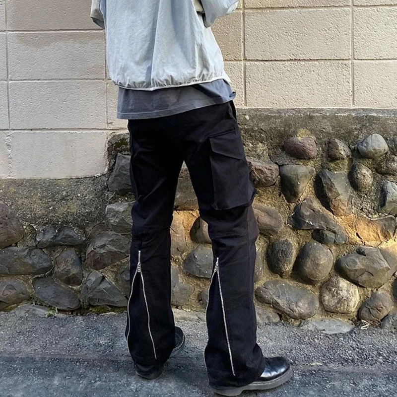 

Pockets Retro Black Overalls for Men and Women Streetwear Casual Oversize Cargo Pants Baggy Retro Trousers