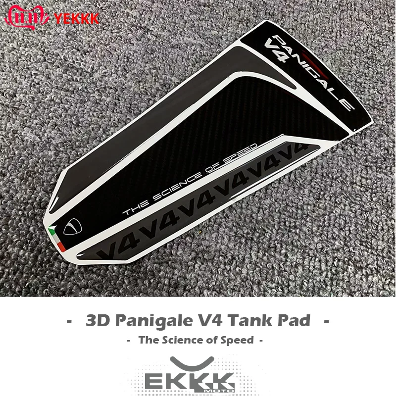 

3D Protection Tank Pad Carbon Fiber Texture The Science of Speed For Ducati Panigale V2 V2R V4 V4S V4R V4SP 2020-2022 Sticker
