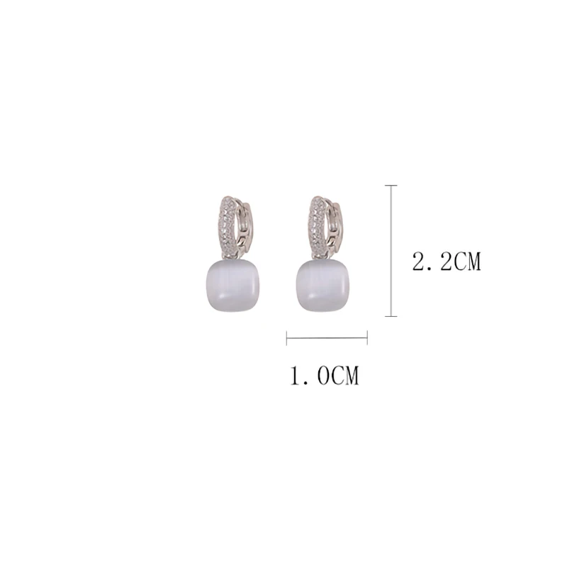 Новые корейские модные легкие роскошные квадратные серьги с камнями кошачий