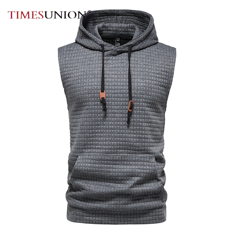 

Mens Gym Thin Hoodie Sleeveless Black Grey White Hoodies Big Pocket Sweatshirt Casual Knitting Hoodie Sweatshirt Hooded Tops