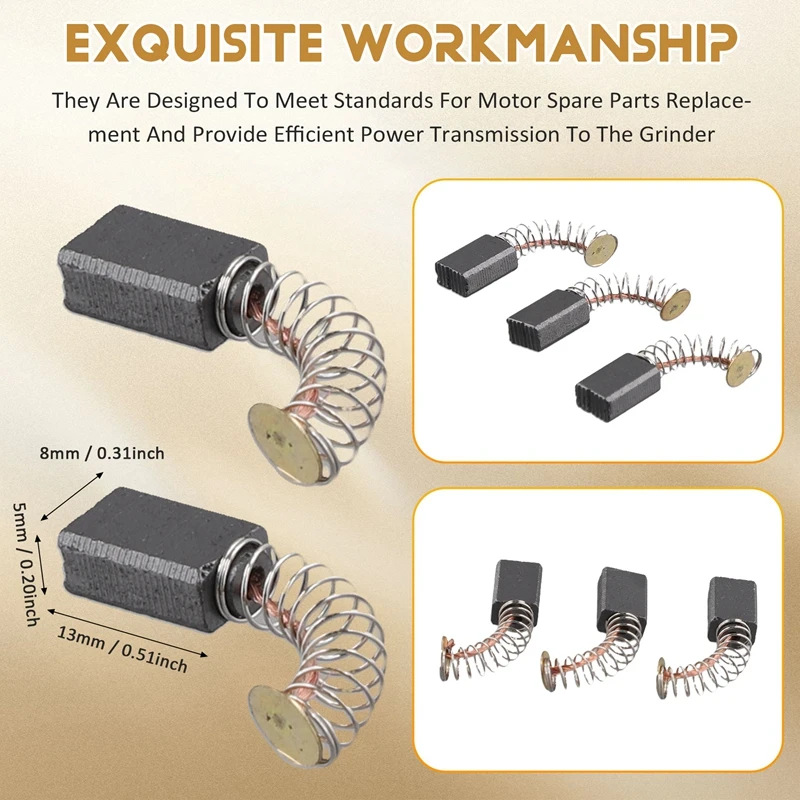 Угольные щетки для угловой шлифовальной машины 5x8x13 мм 36 шт.