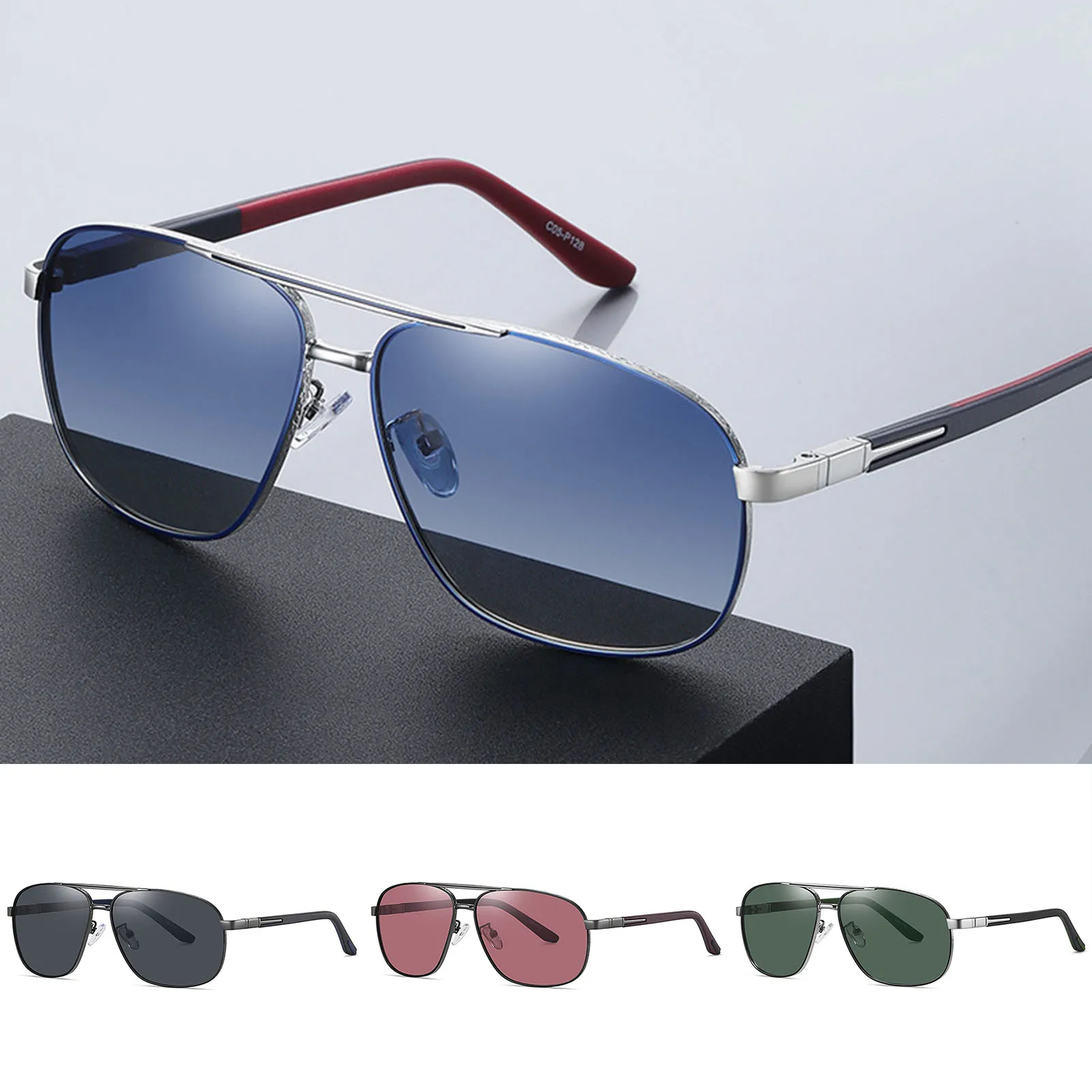 

Old-School Polarized Lens Sunglasses Thin Metal Frame Protective Eyeglasses for Men Women Outdoor Eye Wearing UV Protection FS99